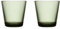 Iittala Glas Kartio Set 2-teiliger aus Glas, Farbe: Tannengrün, Maße: 8x8x8 cm, Inhalt: 21 cl, 1070586