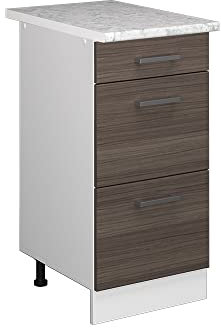 Vicco Unterschrank R-Line, Universalschrank, Grau/Weiß, 40 cm mit Schubladen