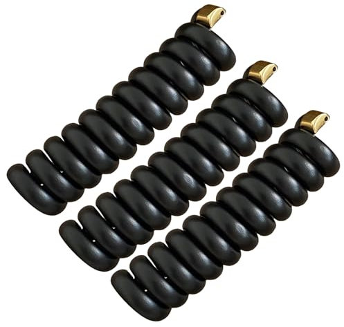 jyibinee Spiral Phone Cord Headband Colorful Telephone Wire Braided Hair Bands 3 Pack Ties for Long Straight Curly Non-slip Durable Ponytail-free Accessories Black