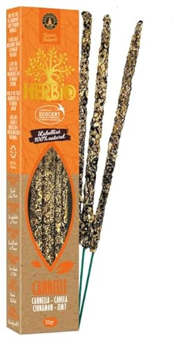 Fragrances & Sens - Natürliche Räucherstäbchen Zimt, 20 g (7 Stück)