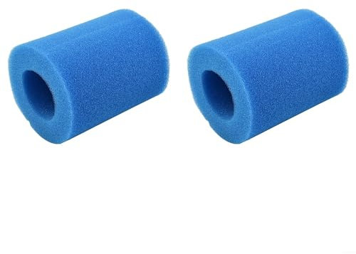 GeRRiT Lot de 2 filtres de piscine, réutilisables et lavables en mousse pour jacuzzi Intex Type II (bleu) 58094, cartouche en mousse de rechange
