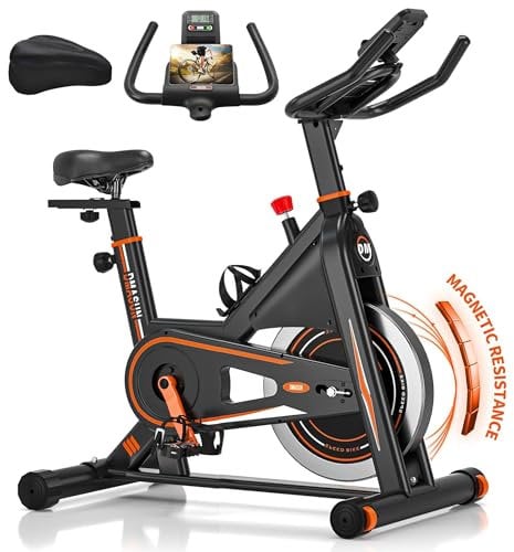 DMASUN Heimtrainer Fahrrad Profi, Leises Hometrainer Fahrrad mit magnetischem Widerstand, Wartungsfreier Ergometer Heimtrainer mit LCD-Monitor, Idoor Bike mit weichem Sitzbezug, 160kg Belastbar