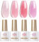 BORN PRETTY Jelly Gel Nail Polish Set 4pcs 7ml Nude Pink Crystal Transparent Gel Polish Nail Art Varnish Manicure Collection Gift Set