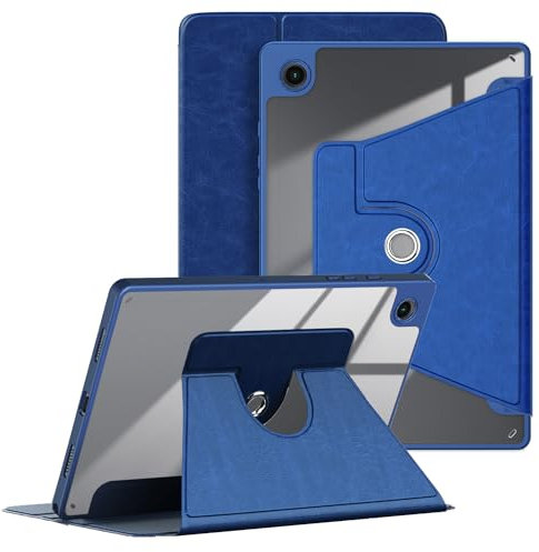 DINGGUAGUA Funda para Samsung Galaxy Tab A8 10.5 Pulgadas 2021 Tableta,Estuche Soportes Giratorios de 360° Multiángulo con Auto Estela/Sueño,Azul Oscuro