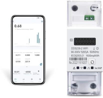 USKI Energiezähler, bidirektionaler Energiezähler, Timer, Stromverbrauchsmonitor, KWh-Meter, Wattmeter, Spannungs- und Stromschutz
