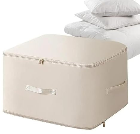 Ultra Space Saving Self-Compression Organiser, Space-Saving Self-Compressor, Suitcase Organiser, Compression Organiser for Duvets, Travel Bags Organiser, Large Organiser Bags (Beige, L)