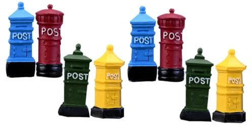 SEWACC 8 Pcs Resin Mailbox Decoration Mailbox Model Mailbox Cake Decor Table Top Decor Work Desk Decor Desktop Ornament Desk Topper Micro Landcape Accessories Desk Decoration