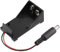 2pcs Black 9V Battery Storage Box with Lid/Toggle Button No 9V Battery Case for Electronic Devices with Cable