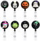 Lot de 8 porte-badges rétractables avec cordon pour porte-clé, nom