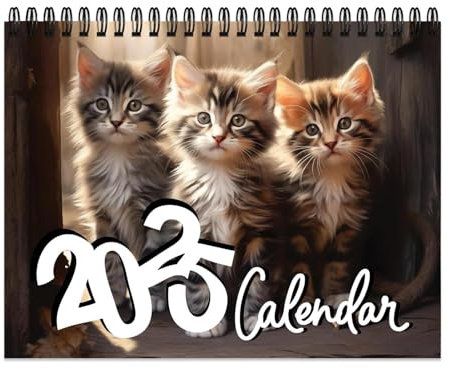 laxreheye Kätzchen 2025 Wandkalender,Kätzchenkalender 2025, Quadratischer Kätzchen-Wandkalender 2024, Niedlicher Kitty-Katzen-Fotoplaner-Kalender, 11,22 x 8,27 x 0,2 Zoll, 12-Monats-Planer von Januar