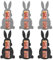 Hestya Ostern Geldgeschenke Set mit 6 Osterhasen Filzdekorationen Geldgeschenk Verpackung für Ostern Hasen aus Filz Ostern Geschenk Lustige Osterdekoration zum Verschenken für Geld(Grau)