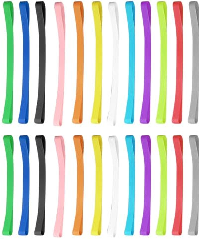 24 pcs Gummibänder Breit Silikon Gummibänder bunte gummibänder haushaltsgummis Breit 14mm 20mm für Taschen Schulbedarf Aktivitäten im Freien