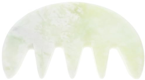 LRXIYODE Massagekamm Aus Jade Mit Breiten Zinken Für Kopfhautmassage Gua Sha Werkzeug Für Gesichtspflege Natürlicher Massager Für Entspannung Und Durchblutungsförderung Geeignet Für Frauen