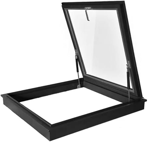 HNBYLMM Dachfenster, Dachausstiegsfenster, Dachluke mit Doppelschichtigem Hartglas und Hydraulischer Stützstange, Sonnenschutz Dachfenster für den Keller, Wintergarten, Schuppen,550X450mm