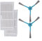 Kit de piezas de repuesto para Cecotec para Conga 9590 S9990 10090 Spin para Ultra Power para Ultra Power Home Lifestyle, 2 filtros y 2 cepillos laterales