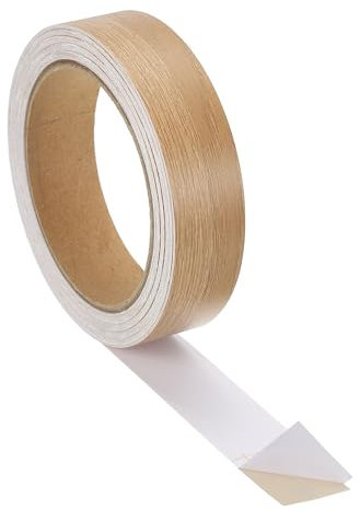 sourcing map Wood Grain Wallpaper Border Tape, 1 Inch x 33 Feet Removable Peel and Stick Mirror Frame Stickers Self Adhesive Wood Grain Repair Tape for Furniture Kitchen Bathroom, Apricot