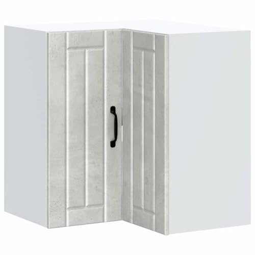 Tomostar Eckschrank für Küche, Hängeschrank, Küche, Eckschrank, Wandmontage, Lucca, Betongrau, 57 x 57 x 60 cm
