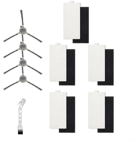 Puupaa Piezas de repuesto para robot aspirador Lefant M1 / M2 Pro, accesorios 4 cepillos laterales, 5 filtros, 1 cepillo de limpieza