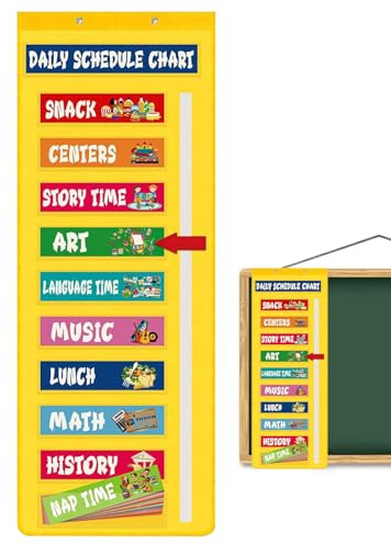 Tyinerc Tagesplan Taschentafel | Tageskalender Mit AktivitÄtskarten,Lehrmittel Organisation Für Lehrer Sonderpädagogik Morgenkreis Kindergarten Heimkrippe Vorschule