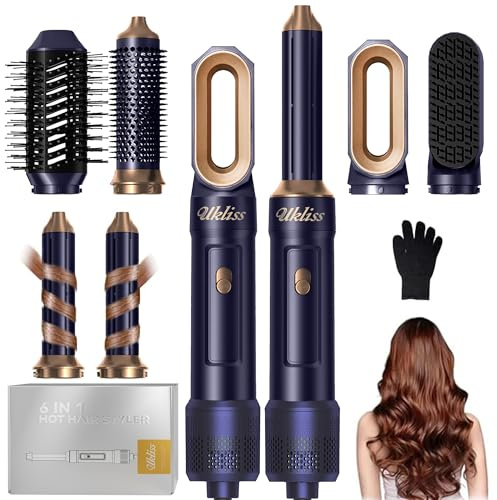 UKLISS 6 in 1 Hairstyler, Haarstyler & Haartrockner Set mit Warmluft