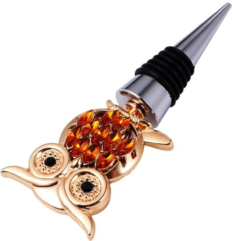 SOLUSTRE Creative Alloy Owl Wine Bottle Stopper for Party and Restaurant Use, Easy to Insert and Remove, Fade-Resistant Silver Animal Wine Stopper, Home Bar Accessory
