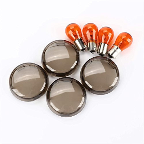 ZYTC Geräuchertes Blinkerglas Lense Kit W/Glühbirnen für Harley Touring Softail Dyna Sportster 2002-2013