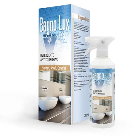 Reiniger Korrosionsschutz für das Bad, Sanitär, CERAMICHE, Armaturen, Wanne und Dusche, und arredi (Hinweis Aroma Kokosnuss). Bad Lux 500 ml – VERSAND sofort