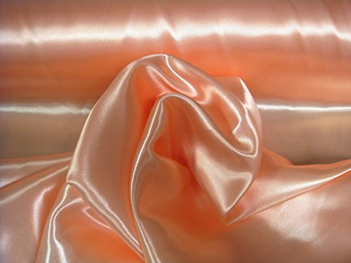 Stoff-Kollektion - Satin Stoff Meterware aus Polyester - Polyestersatin Glänzend & Doppelseitig 150cm breit – Ideal zum Nähen von Kostümen, für Bekleidung, als Dekostoff etc. - Apricot