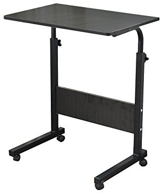 sogesfurniture Mesa Portátil Ordenador Ajustable con Ruedas, 80 * 40cm Mesa sofá Mesa de Escritorio para Cama o Sofá, Negro 05#1-80BK-BH