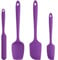 Espatulas Silicona Cocina Reposteria Lengua: U-Taste 315℃ Resistente al Calor Utensilios de Espátula para Cocinar y Hornear, Juego de 4 Paletas Cocina Antiadherentes Flexibles sin BPA, Púrpura