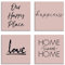 ARTLAND Wanddeko Leinwand Bilder Set 4tlg. je 20x20 cm Quadratisch Bilder mit Sprüchen Liebe Zuhause J4KK
