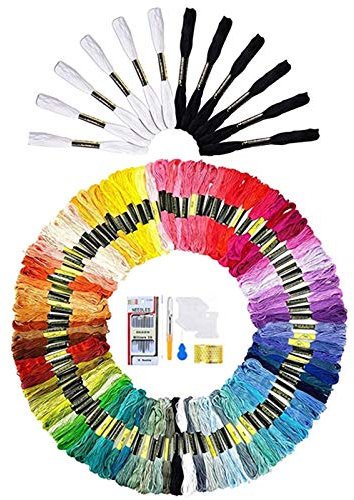 WYMAODAN 112 Stickgarn, Stickgarn Embroidery Floss Multifarben Weicher Polyester Perfekt für Bracelets Stickerei Basteln Crafts Set Basteln Leisure Arts Kreuzstich
