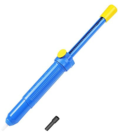 Desoldering Pump,HANDSKIT Solder Sucker Remover Hand tool for Sucking Vacuum Tin Sucker With Extension Nozzle (Blue)
