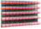 60 stck. Box mit Deckel + Wandregal 120 x 80 cm, Stapelboxen Schüttenregal Sichtlagerkästen Lagersystem (ROT)