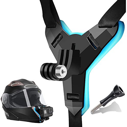 Powerful Helmet Mounts 2025 Newest Upgraded Motorcycle Helmet Chin Mount Strap Holder Helmet Mount for GoPro Hero 10/9/8/7/(2018)/6/5 Black 5/4 Session,DJI OSMO Action and More Action Camera