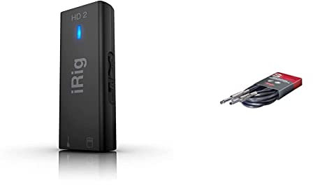 IK Multimedia iRig HD 2 - Schnittstelle für Gitarre, 96 kHz mit 24-Bit-A/D-Umwandlung, überragender Audioqualität & Stagg Hochwertiges Instrumentenkabel Klinken-Stecker, 1,5 m