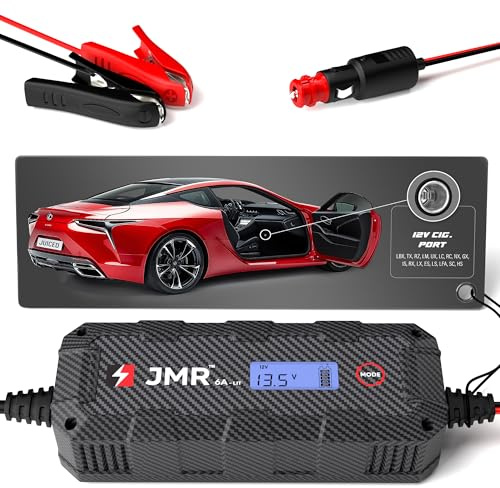Juice My Ride JMR Battery Charger for Lexus Trickle Charger Conditioner Maintainer (Cig Port, UK Plug, Add Lithium Mode)