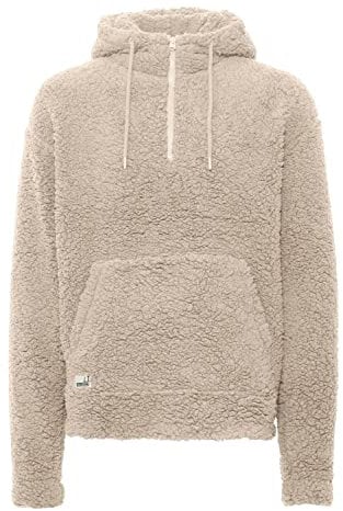 11 Project PRDaegHood Herren Kapuzenpullover Hoodie Pullover Mit Kapuze Und Teddy-Fell mit Kapuze Relaxed Fit, Größe:L, Farbe:Oatmeal (130401)