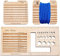BENECREAT 3 pezzi ferri da maglia e righello in legno, 3 Style Square Wood Wraps utensili singoli, filo filato, strumento per maglieria