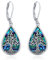 Eusense Arbre de Vie Boucle d'Oreille Goutte d'Eau Arbre Pendantes Boucles d'Oreilles Crochet Coquille d'Ormeau Famille Bijoux Cadeau pour Femme Filles