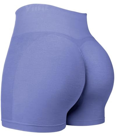 Yiifit Sport Short Damen Scrunch Butt Gym Yoga Hintern Heben Hohe Taille Workout Sport Shorts Lilac Large