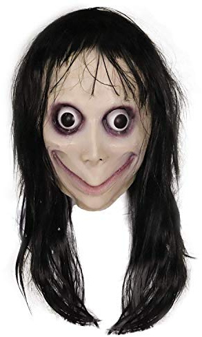 molezu Mask, Creepy Monster Horror Face Disguise, Realistic Rubber Costume Prop for Party, Cosplay and Haunted House Decorations (MOMO with Box)
