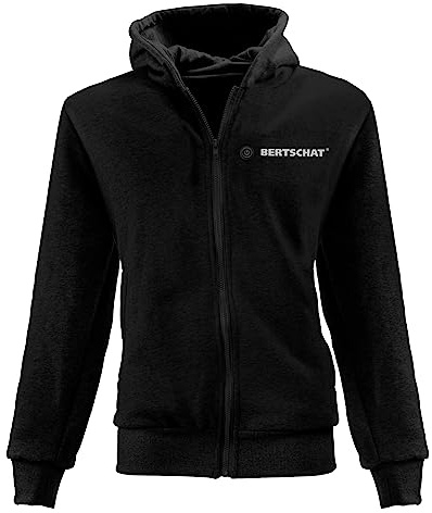 BERTSCHAT Beheizbarer Hoodie Damen – Heizjacke mit 5 Heizzonen & 3 Stufen | Inkl. Powerbank & USB-Ladefunktion | Für Winter & Outdoor | Schwarz | 2XL