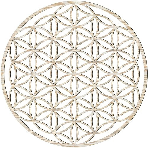 Blume des Lebens Wandbild aus Holz (Ø 20/21,5/26,88/39/43/49cm) (39 cm, Esche)