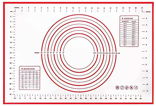 Spianatoia per Impastare Silicone, Tappetino antiaderente 40X60CM con misurino, Tappetino antiscivolo Tappetino pasta, Tappetino silicone, Tappetino silicone grande con carta impasto