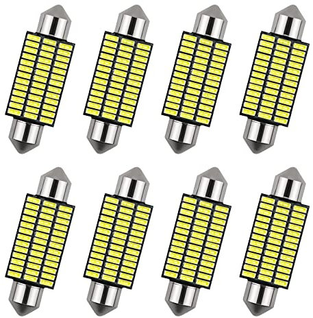 Xreuctop Auto Soffitte, 8 Stück 3 Watt 41mm Auto Soffitte 300 Lumen Canbus für Innenraumbeleuchtung Auto, 12V Energie Sparen Auto LED Lichter für Kennzeichenbeleuchtung, Kofferraumlicht, Weiß