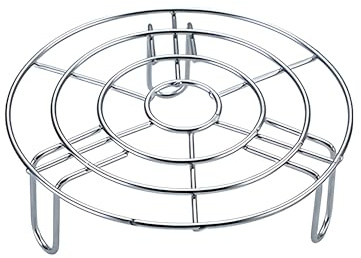 Turbokey Kühlgitter mit Beinen, Durchmesser 16 cm, rund, Dampfgarer, Edelstahl, Kreuzdraht, Grillnetz, Grillpfanne, Rost für Instant Pot/Schnellkochtopf/Ofen (Höhe 4,6 cm, 16 cm)