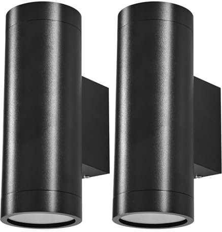 XINFUFEIMING 2 Stück LED Wandlampe GU10 Innen/Außen, Aussenleuchte Aussenlampe Wand Up Down Außenwandleuchten für Innen-und Außenbereiche Wohnzimmer,Treppe,Garten, ohne Leuchtmittel