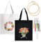 2 Pcs Canvas Tote Bag Stickset Mit Muster Und Anleitung, Canvas Tasche Stickerei Set, Stickset Für Segeltuchtasche, Sticken Set Erwachsene, Anfänger Stickerei Set, Leinen-Tragetasche Stickpackung