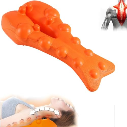 Relieflylab Trapezmusdehner, Rückendehner, Trapezius-Triggerpunkt-Massagegerät, Nacken- und Schulterentspanner, lindert Schmerzen im oberen Rücken (orange)